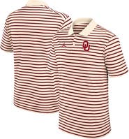 Jordan Brand Men's Jordan Brand Tan/Crimson Oklahoma Sooners Striped Primary Logo Performance Polo