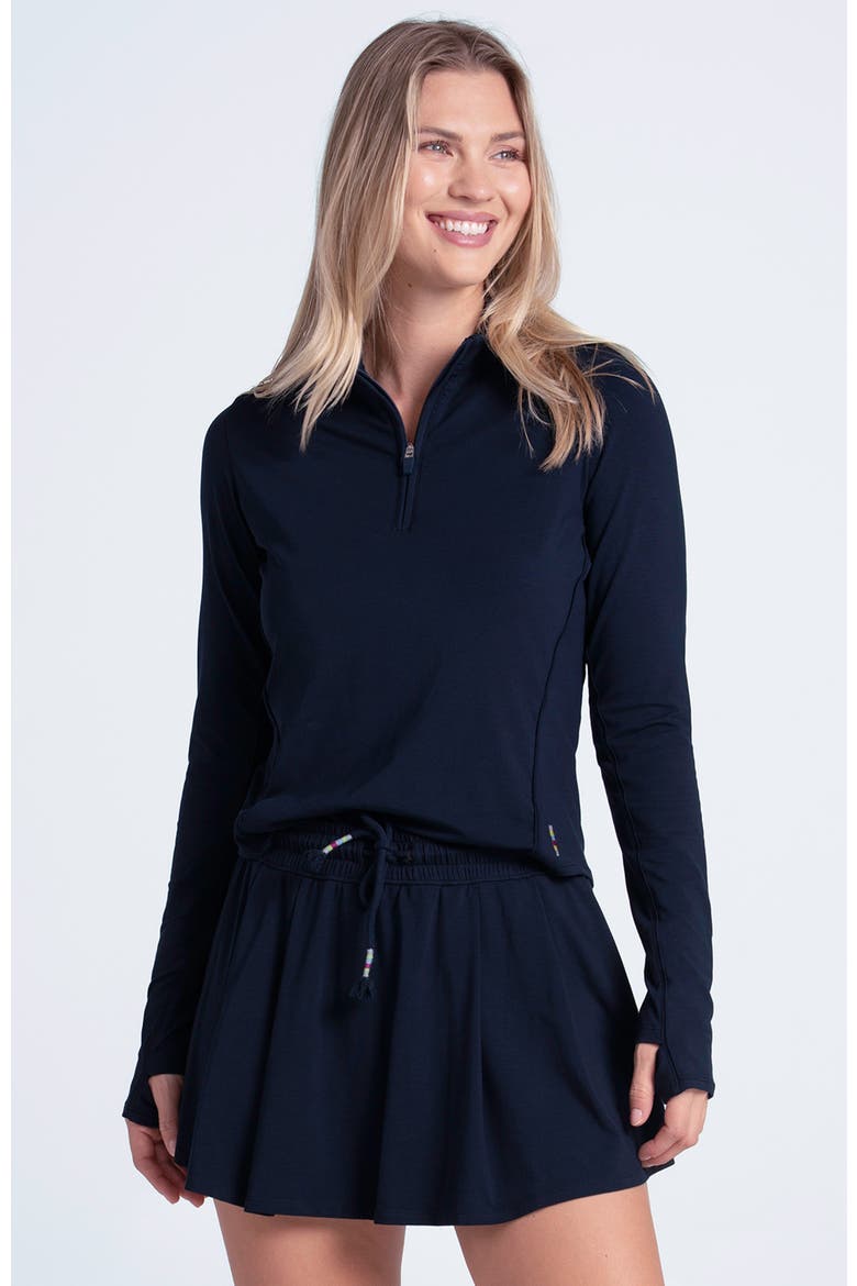Womens' Pima 1/4 Zip Top, Main, color, Navy