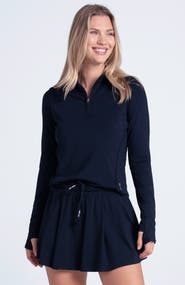 Lucky in Love Womens' Pima 1/4 Zip Top