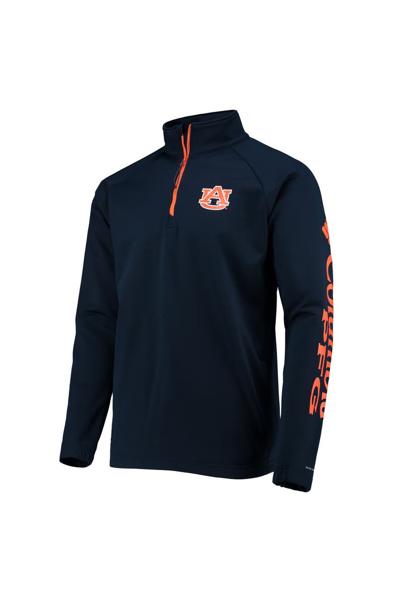 Columbia Men's Columbia Navy Auburn Tigers Terminal Tackle Fleece Raglan Omni-Shade Quarter-Zip Jacket, Alternate, color, Navy