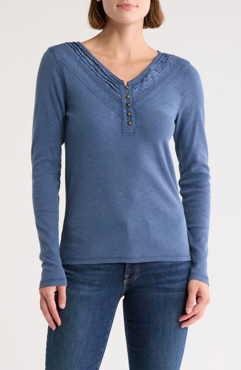 Lace Trim Henley