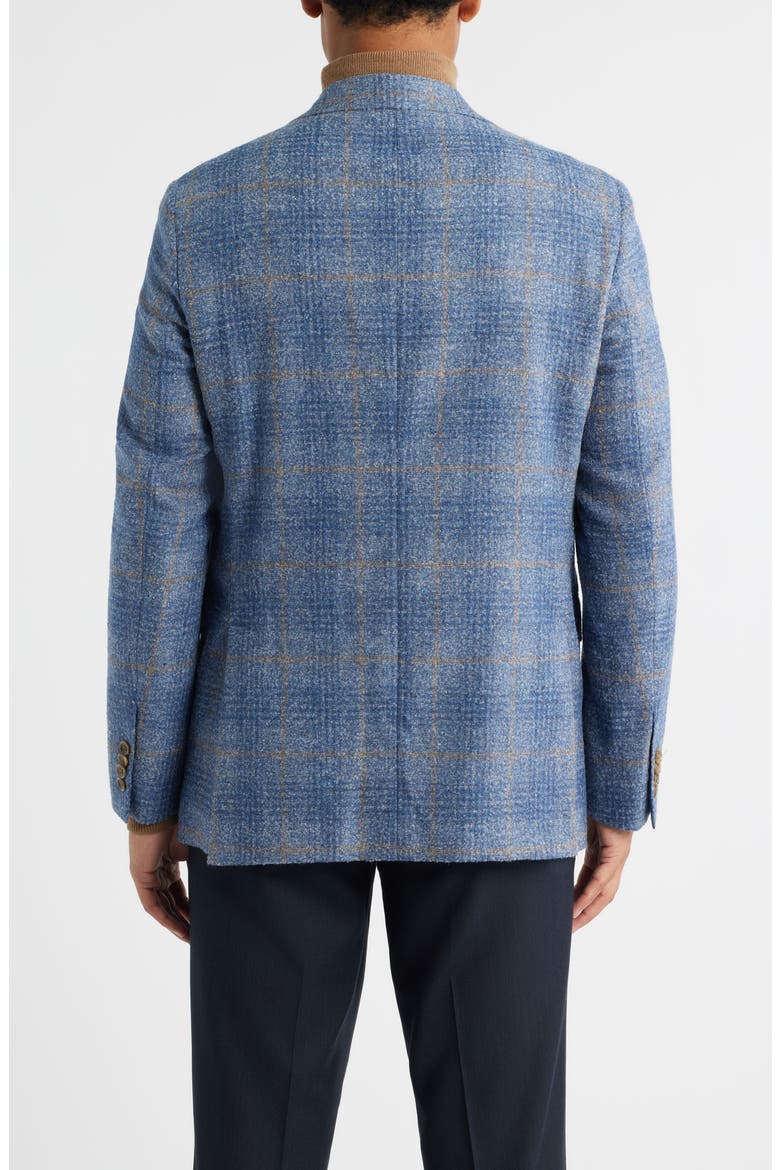 McAllen Blue Windowpane Check Soft Constructed Alpaca & Wool Blend Sport Coat, Alternate, color, BLUE
