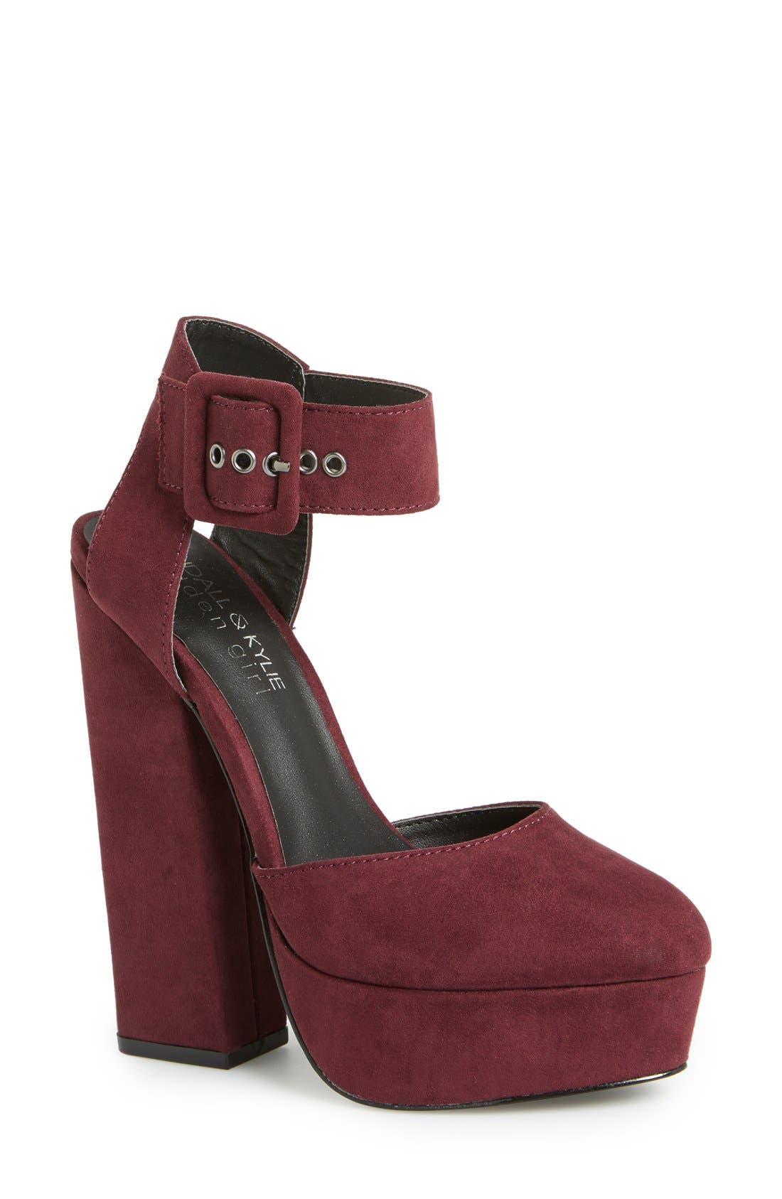 KENDALL + KYLIE Madden Girl 'Whimsey' Platform Sandal, Main, color, BURGUNDY