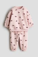 H&M 2-piece Printed Sweatshirt And Joggers Set