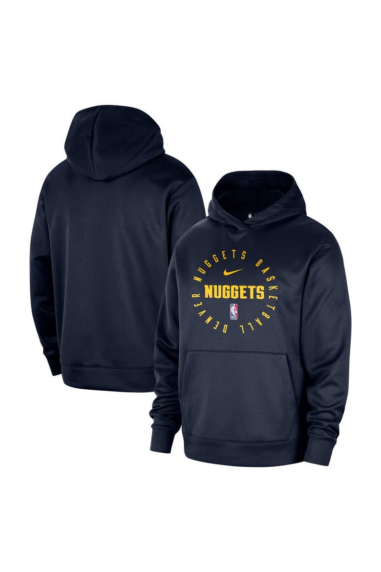 Men's Nike Navy Denver Nuggets 2024/25 Spotlight On-Court Practice Performance Pullover Hoodie, Main, color, Navy