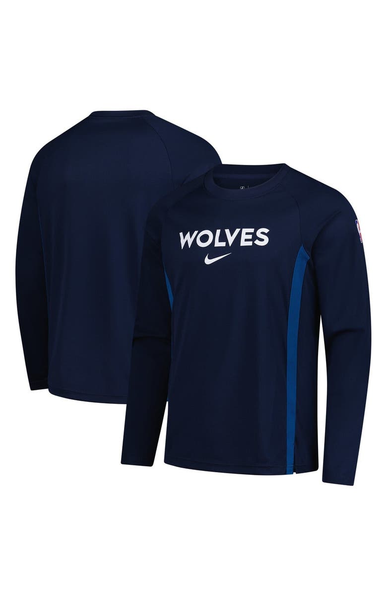Nike Men's Nike Navy Minnesota Timberwolves 2025/26 Authentic Pre-Game Legend Dri-FIT Long Sleeve Shooting Shirt, Main, color, Navy