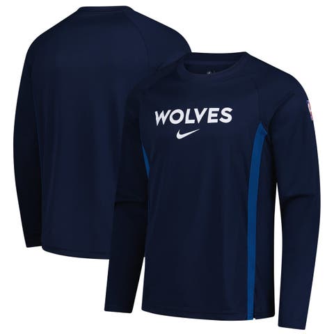 Men's Nike Navy Minnesota Timberwolves 2025/26 Authentic Pre-Game Legend Dri-FIT Long Sleeve Shooting Shirt