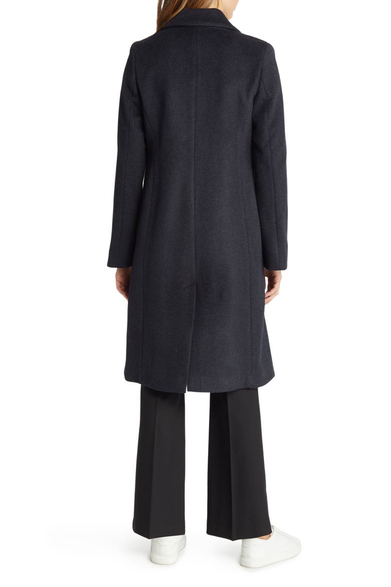 Asymmetric Slick Wool Blend Coat, Alternate, color, CHARCOAL