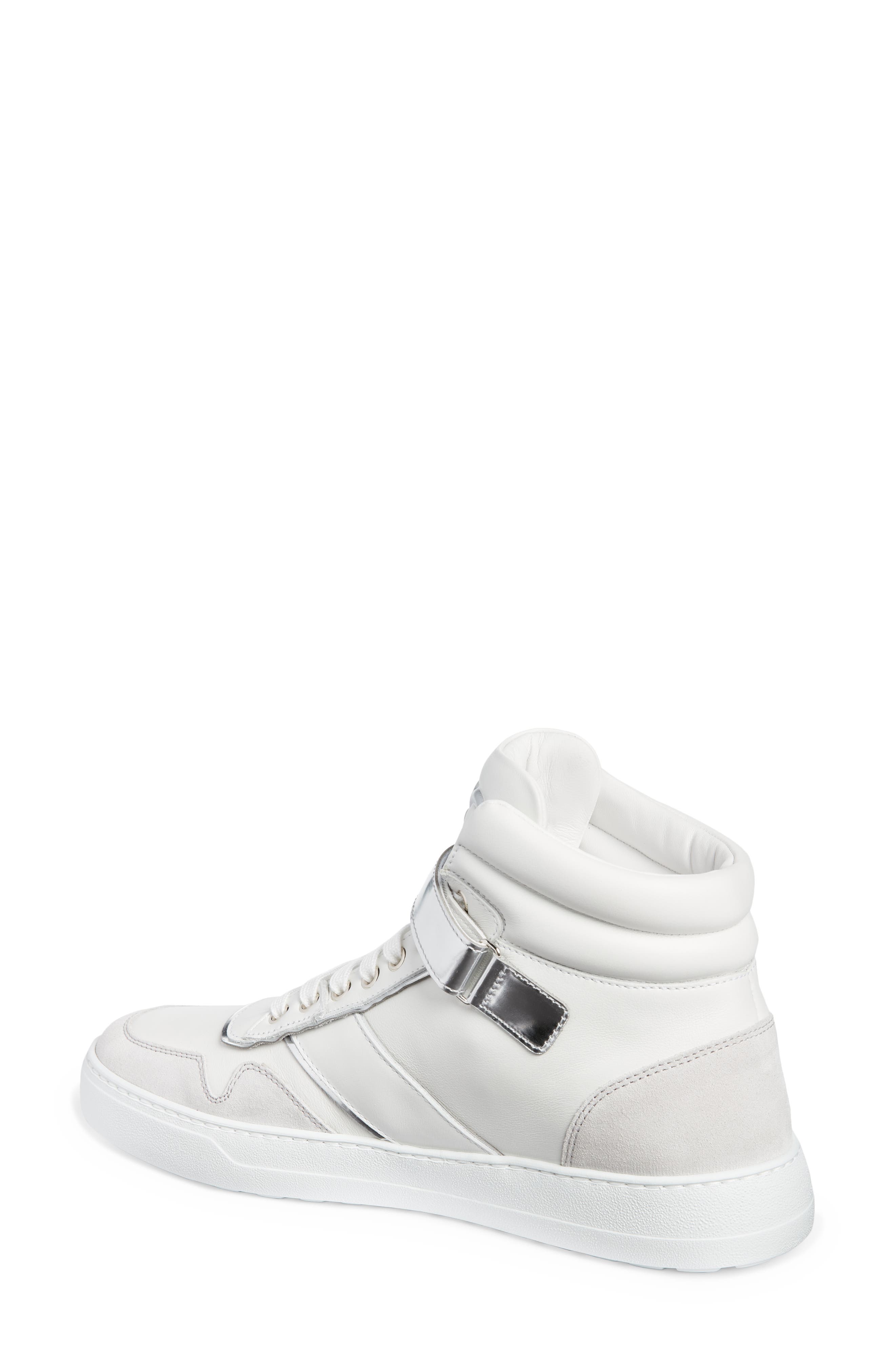 Salvatore Ferragamo Noe High Top Sneaker, Alternate, color, NIKEL