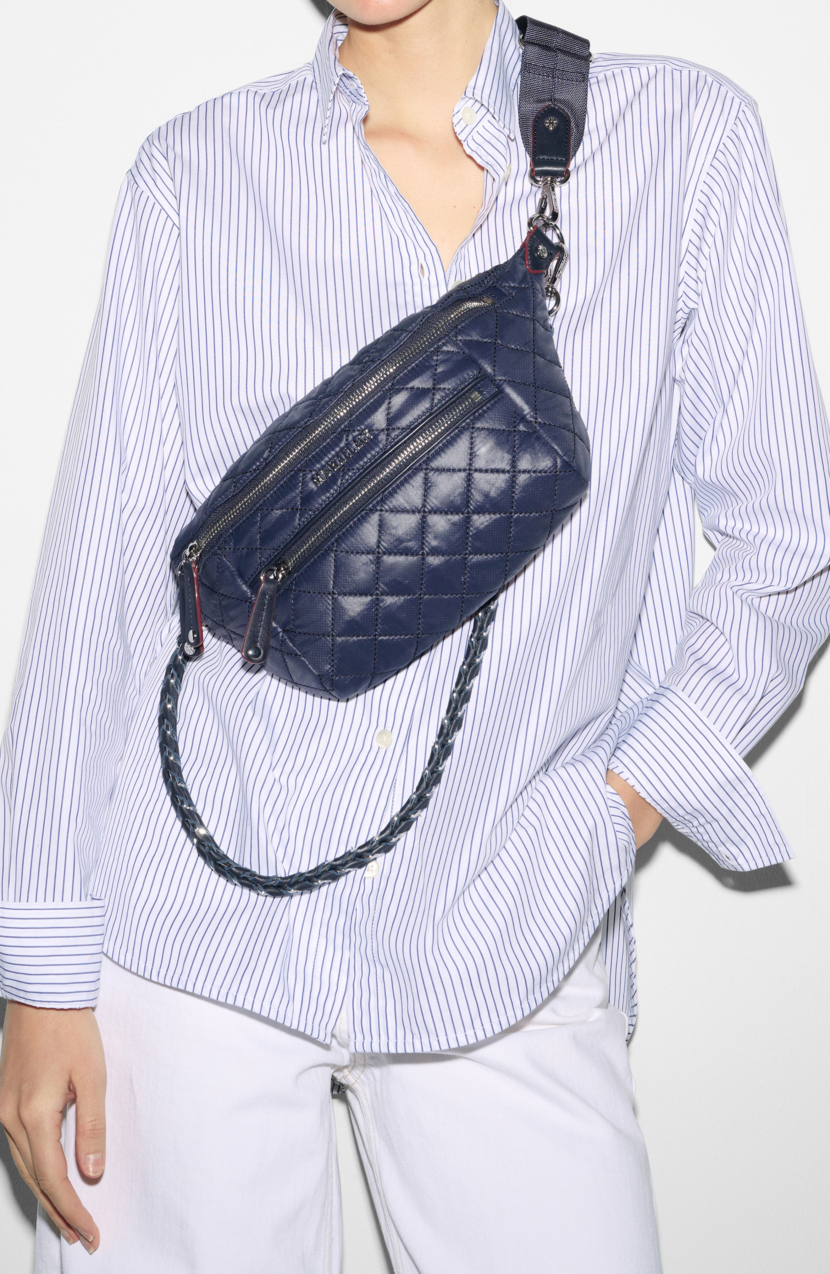 MZ Wallace Small Crosby Quilted Nylon Convertible Sling Bag, Alternate, color, Dawn