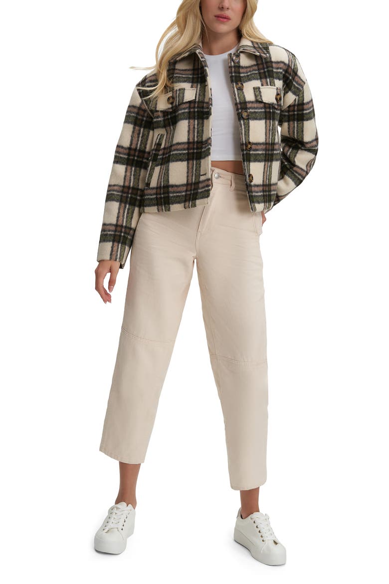 Plaid Crop Shacket, Alternate, color, LEAFLESS TREE