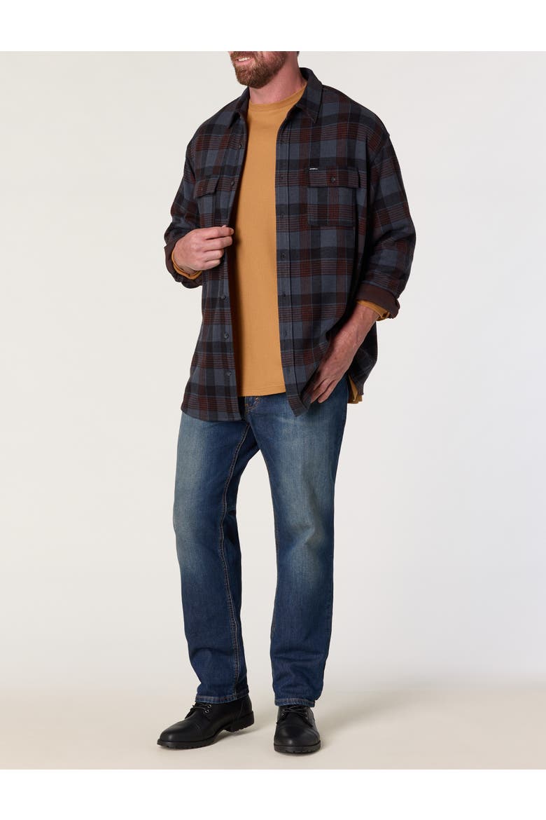 Big & Tall Sutton Flannel Sport Shirt, Alternate, color, DARK SLATE