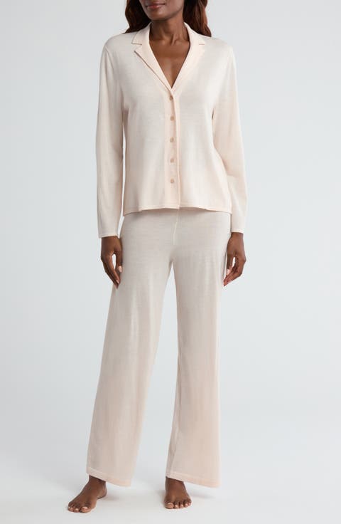 Notched Collar Cashmere Pajamas