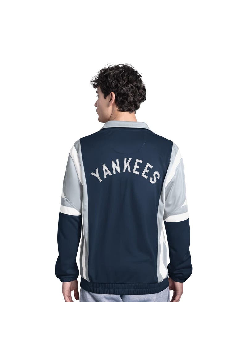 Men's Starter Navy/Gray New York Yankees Contender Tricot Full-Zip Track Jacket, Alternate, color, Navy