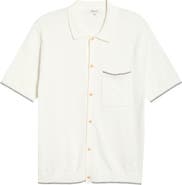 Madewell Tipped Slub Knit Cotton Button-Up Shirt