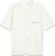 Madewell Tipped Slub Knit Cotton Button-Up Shirt