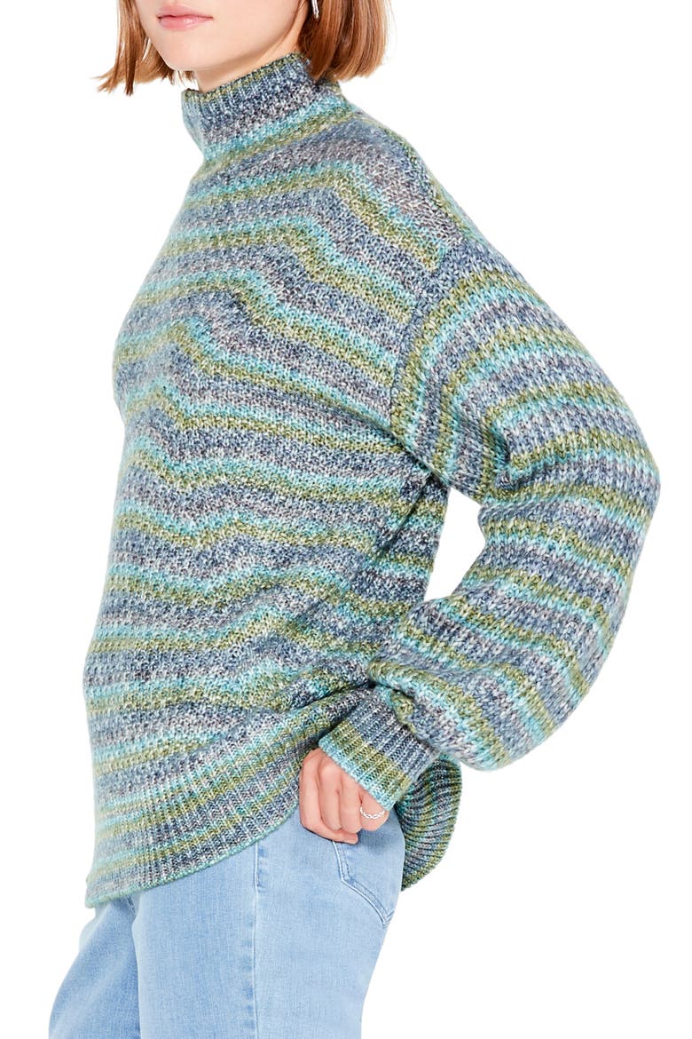 Solstice Space Dye Funnel Neck Sweater, Alternate, color, BLUE MIX