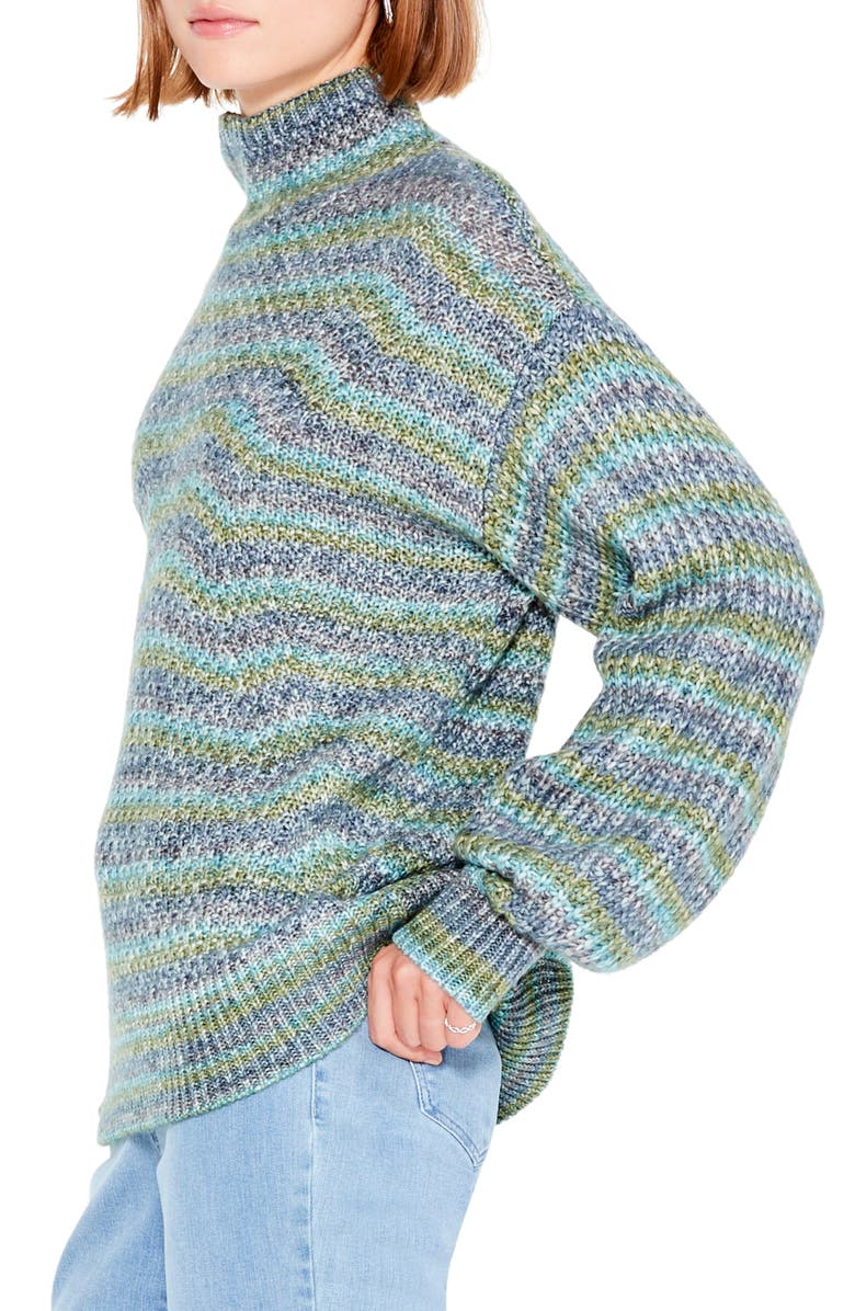 NIC+ZOE Solstice Space Dye Funnel Neck Sweater, Alternate, color, 