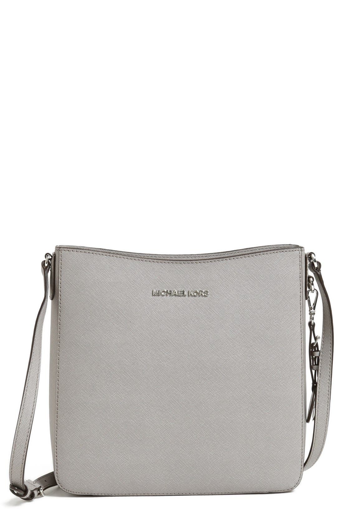 'Large Jet Set' Crossbody Bag, Main, color, PEARL GREY