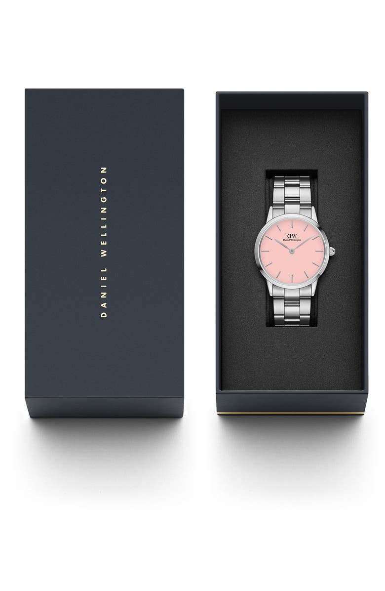 Daniel Wellington Iconic Link Bracelet Watch, 36mm, Alternate, color, Pastel Pink
