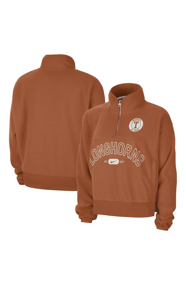 Nike Women's Nike Texas Orange Texas Longhorns Fly Fleece Quarter-Zip Jacket, Main, color, 