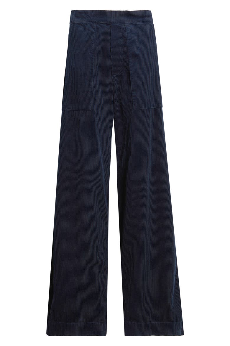 Madeline Patch Pocket Pull-On Wide Leg Pants, Alternate, color, CLASSIC NAVY