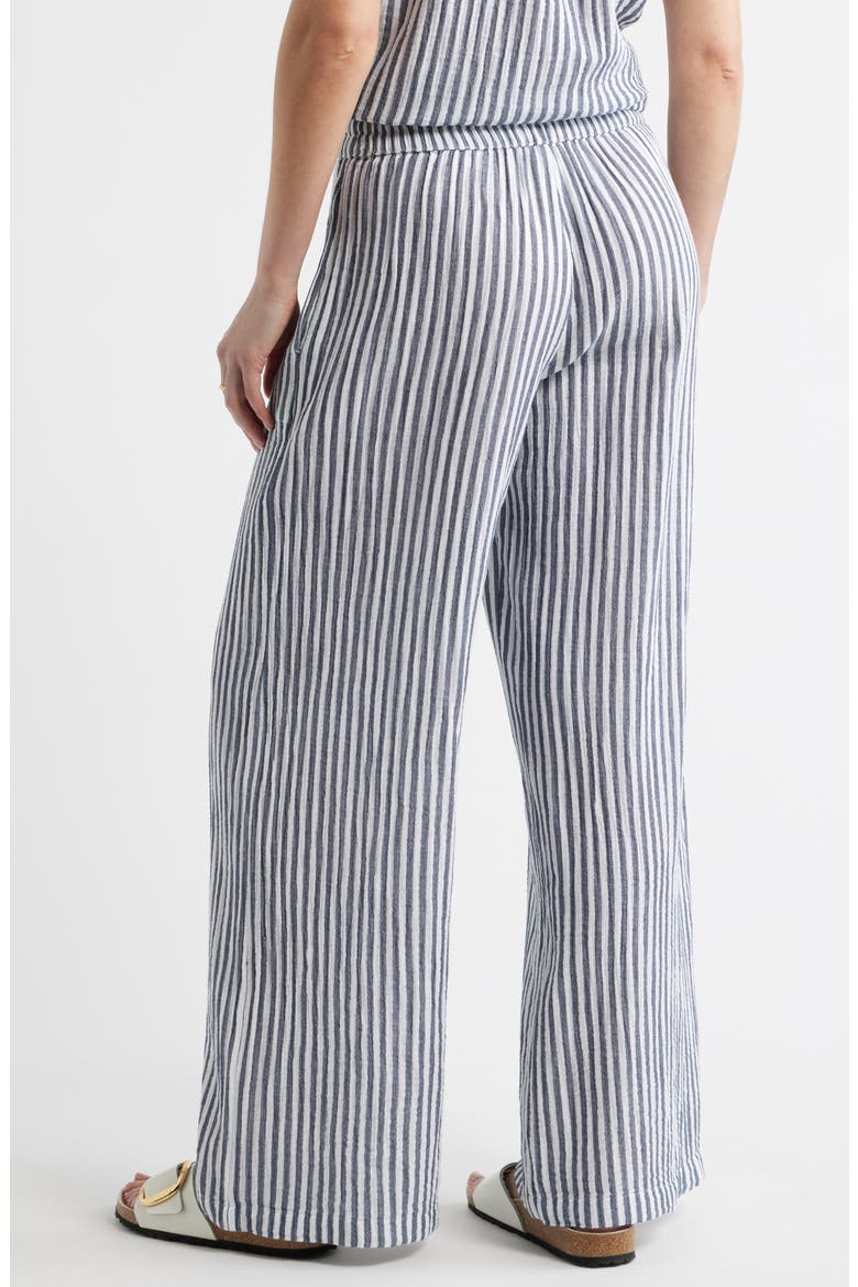 Wide Leg Gauze Pants, Alternate, color, NAVY- WHITE BRIANNE STRIPE