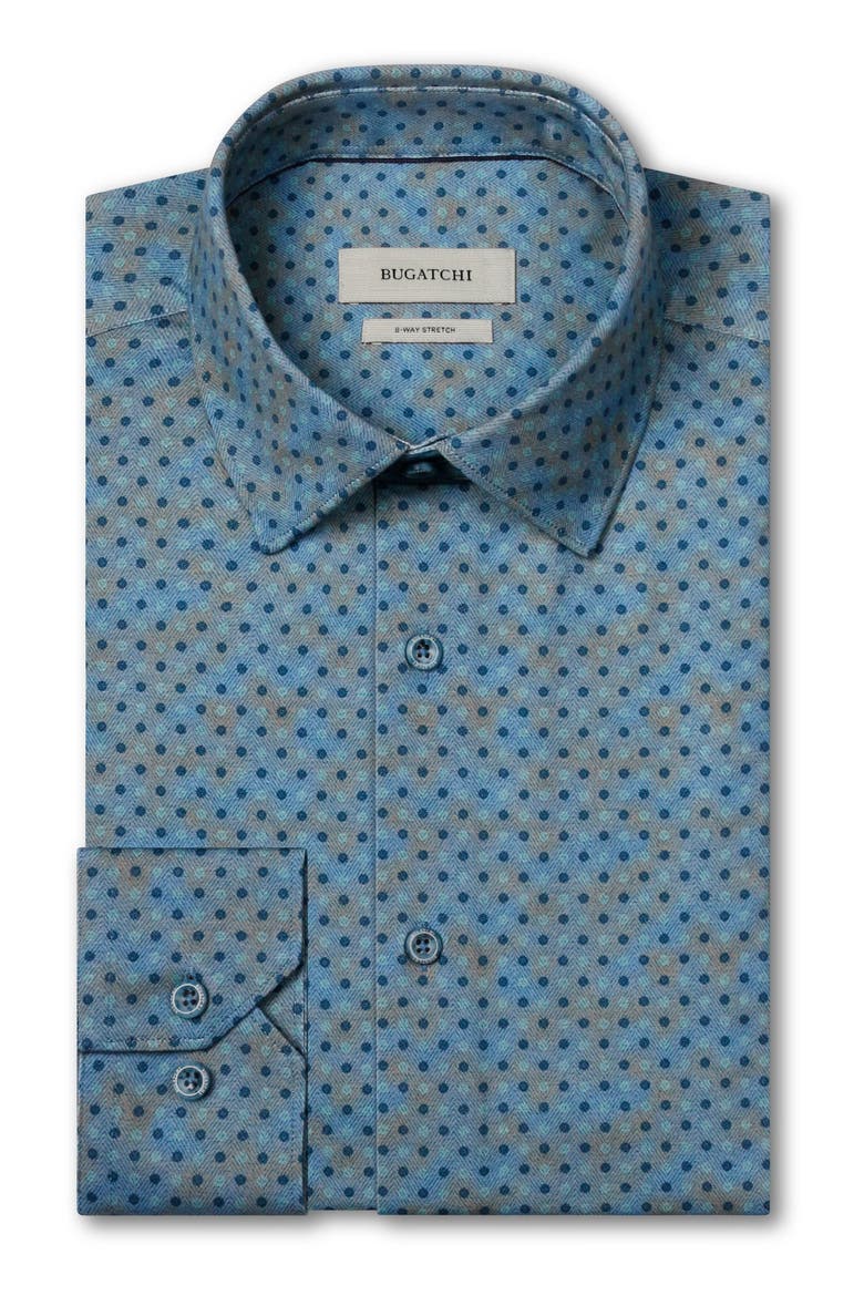 James OoohCotton Print Long Sleeve Performance Button Up Shirt, Alternate, color, PEACOCK