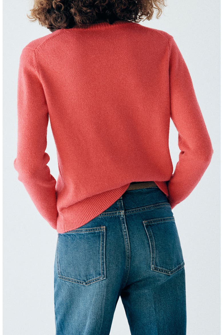 Crewneck Sweater, Main, color, CORAL RED
