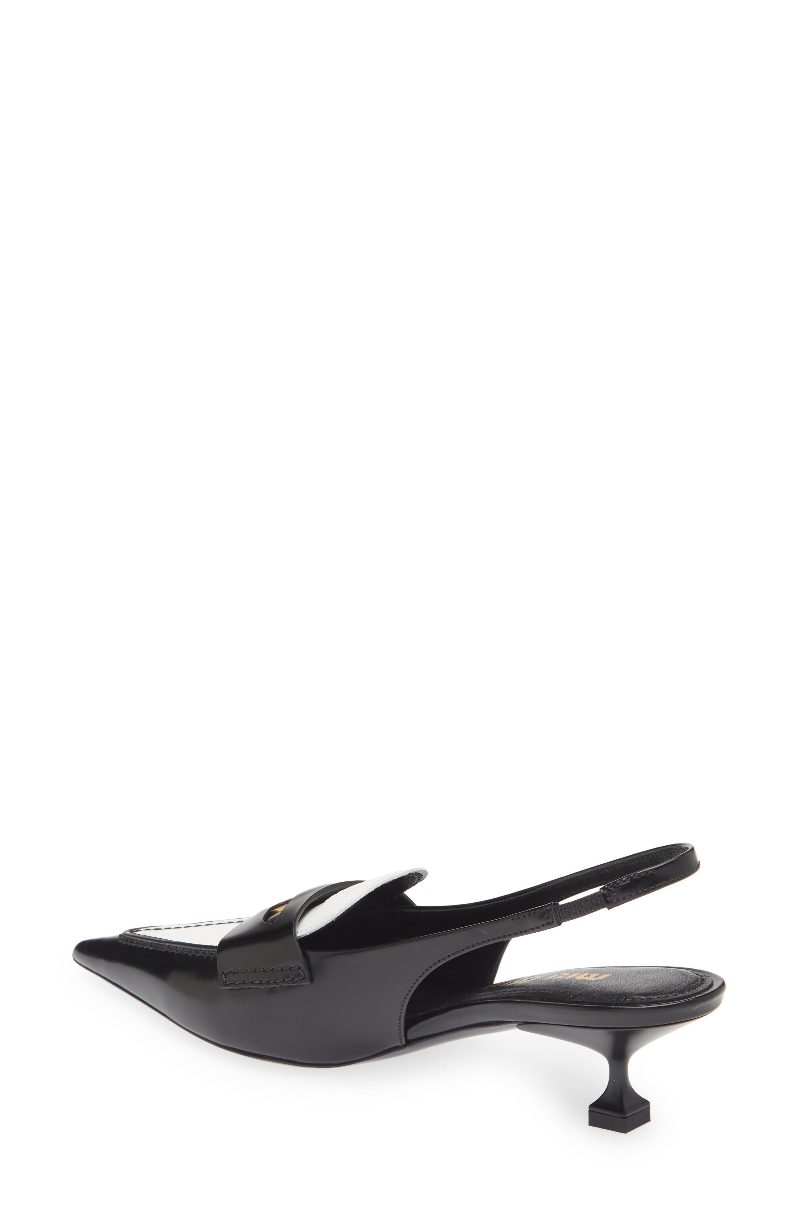 Miu Miu Kitten Heel Slingback Loafer, Alternate, color, 