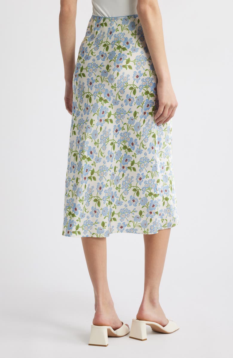 DÔEN Elowena Silk Skirt, Alternate, color, Ivory Strawberry Moon Floral