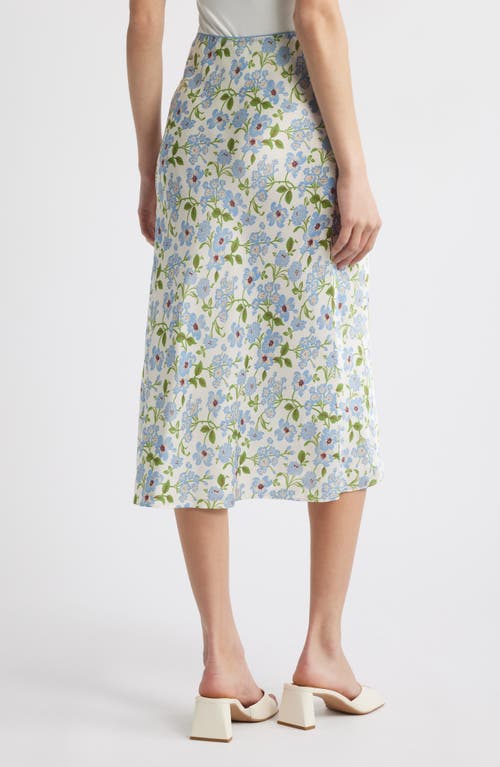 Doen Dôen Elowena Silk Skirt In Ivory Strawberry Moon Floral