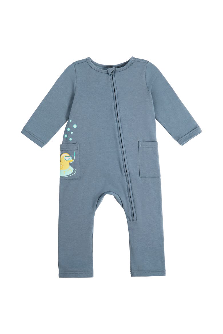 Long Sleeve Everyday Romper, Main, color, Mirage Ducky