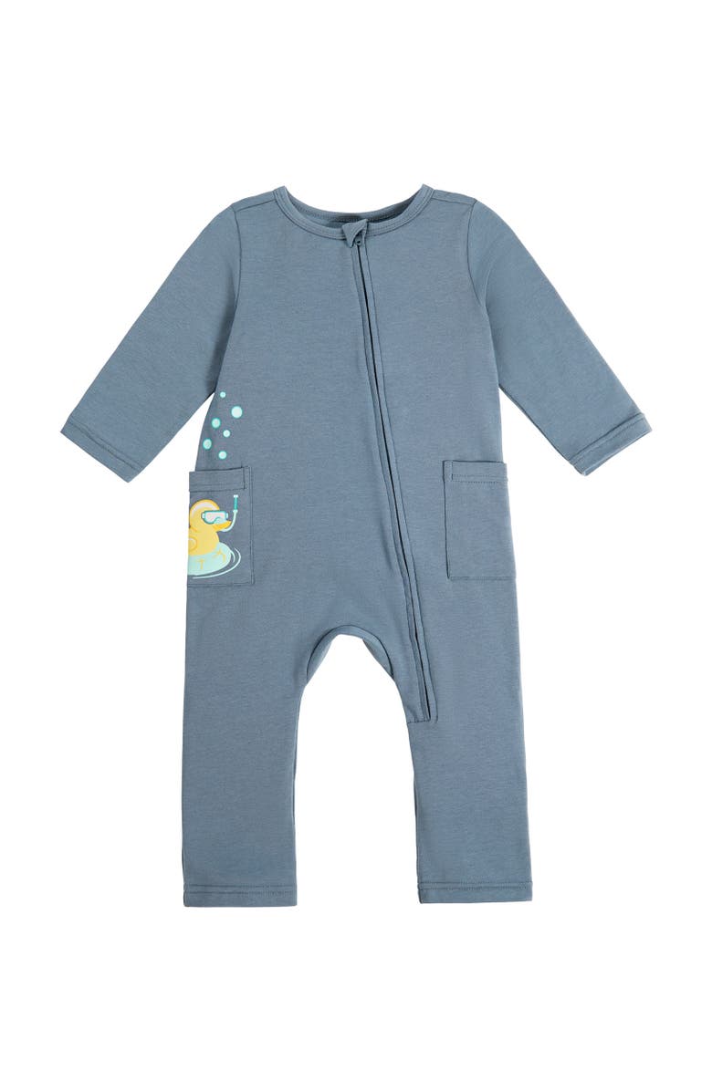 UV Skinz Long Sleeve Everyday Romper, Main, color, Mirage Ducky