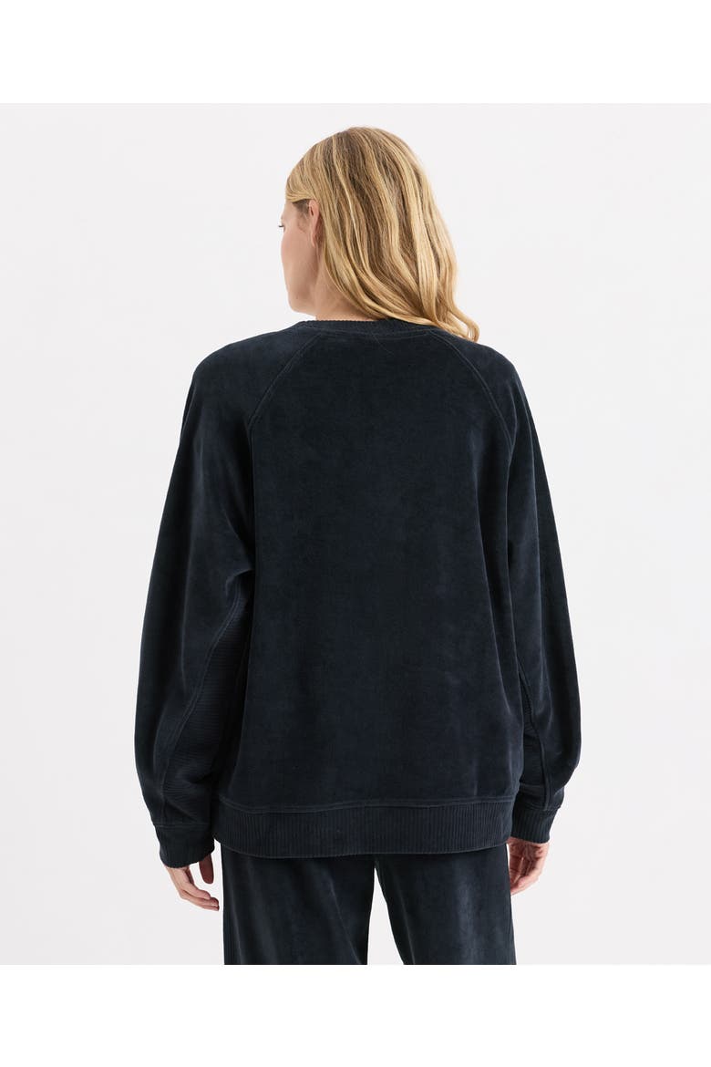 Organic Cotton Pure Velour Oversized Sweatshirt, Alternate, color, Midnight Blue