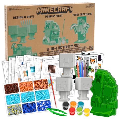 3 In 1 Activity Set, Minecraft Craft Kit, 3 DIY Creations, Kids 6+
