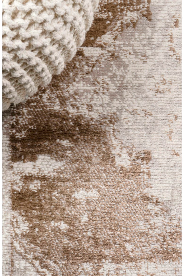 Alhambra Ornate Medallion Modern Area Rug, Alternate, color, Brown/Cream