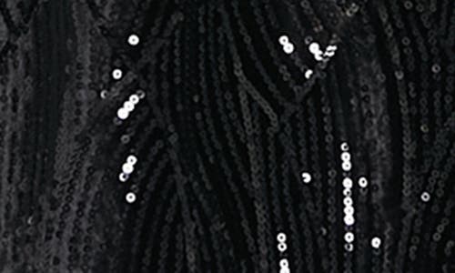 London Times Sequin T-shirt Dress In Black