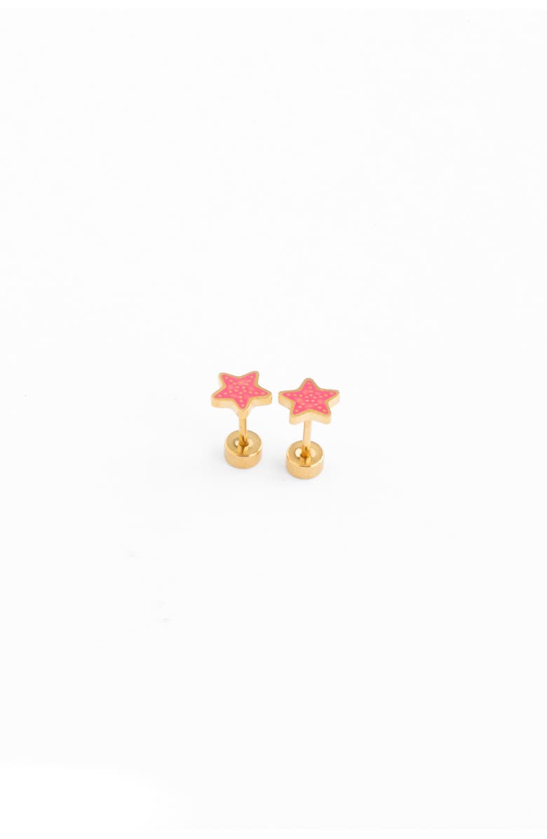 Pip Pop Starfish Stud Earrings, Main, color, Pink