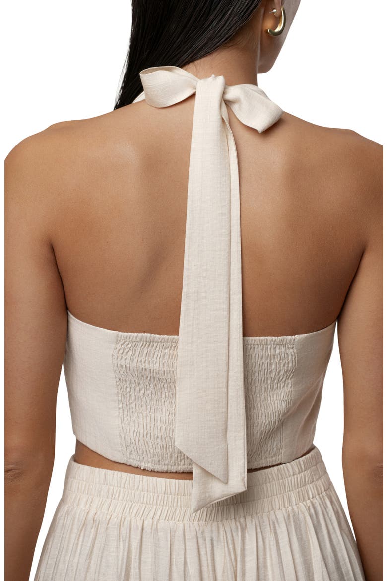 Tropical Daze Halter Top & Wide Leg Pant Set, Alternate, color, CREAM