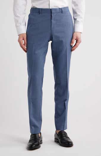 Genius Slim Fit Tan Microcheck Flat Front Stretch Dress Pants