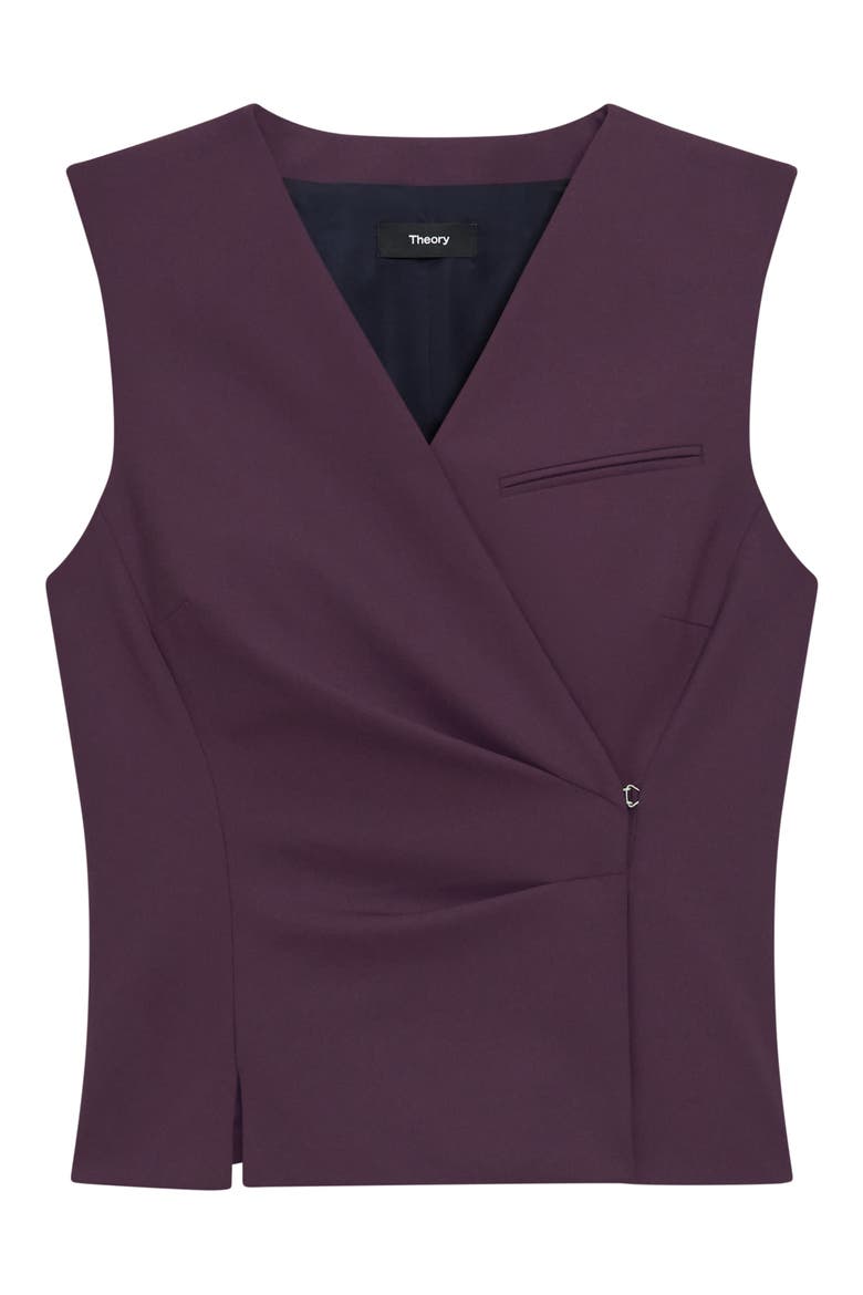 Stretch Wool Wrap Vest, Alternate, color, DARK IRIS