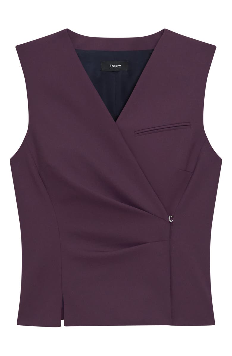 Theory Stretch Wool Wrap Vest, Alternate, color, Dark Iris