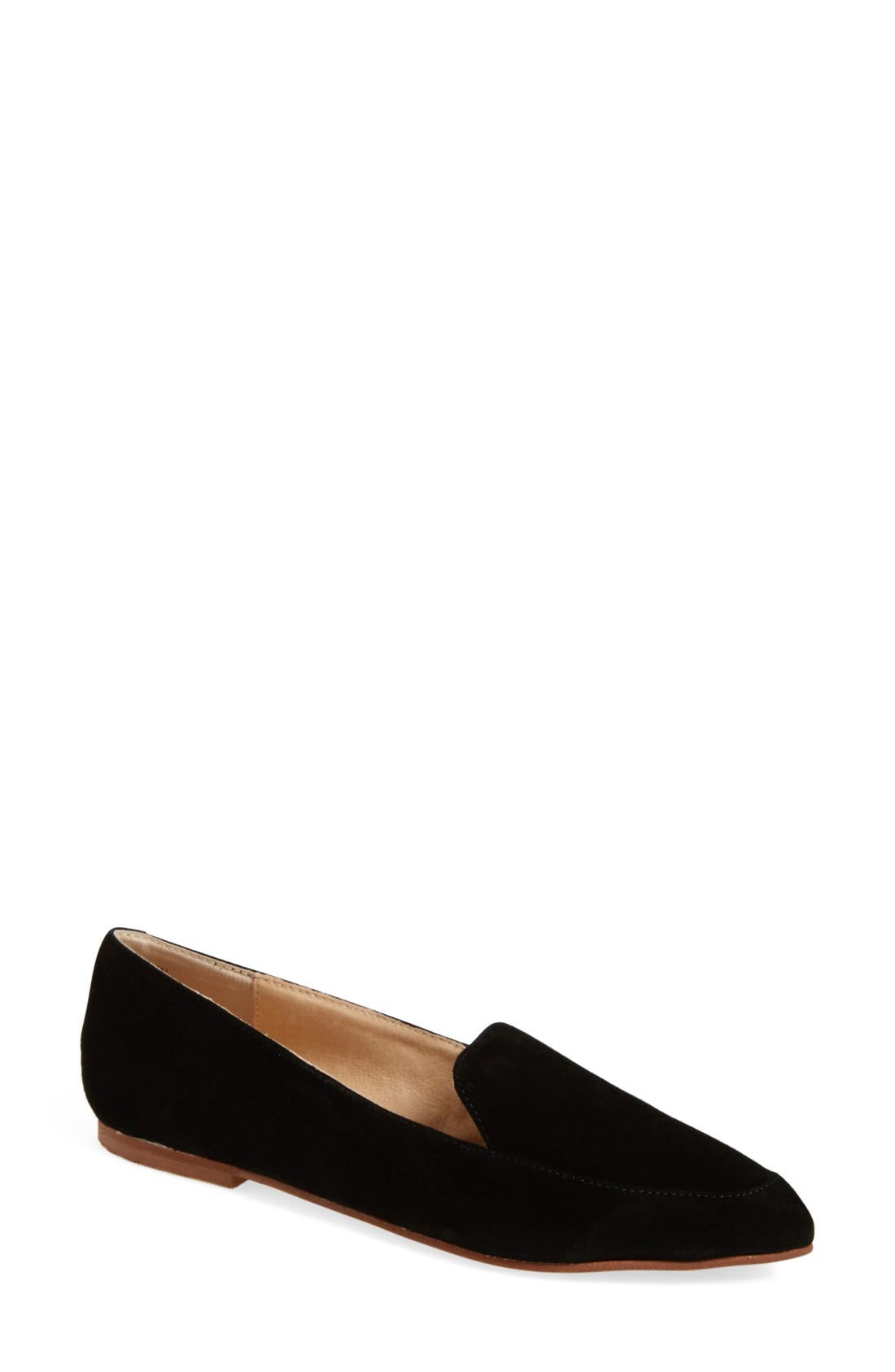 'Chandy' Loafer, Main, color, BLACK SUEDE
