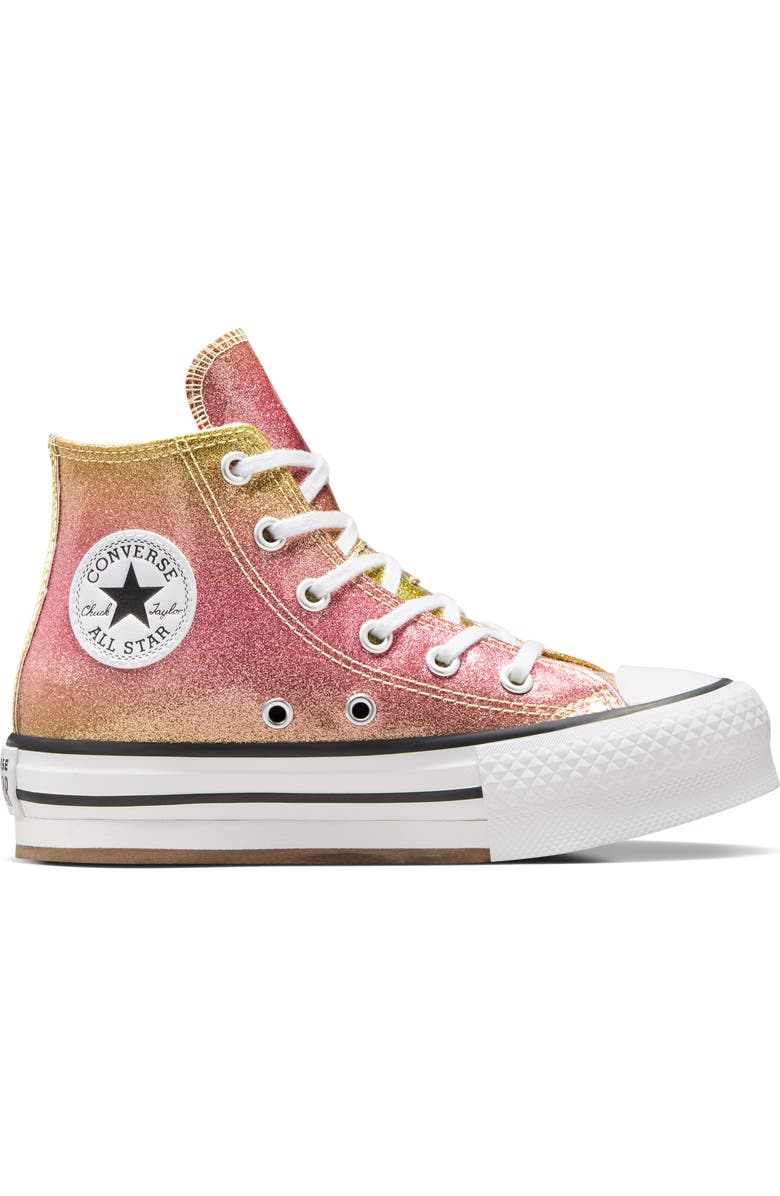 Converse Kids' Chuck Taylor<sup>®</sup> All Star<sup>®</sup> EVA Lift High Top Glitter Platform Sneaker, Alternate, color,