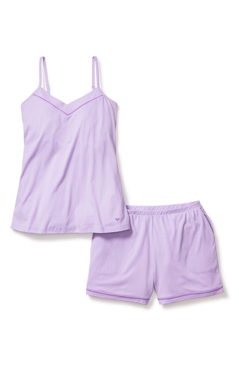 Petite Plume Sylvie Luxe Pima Cotton Short Pajamas, Alternate, color, Purple