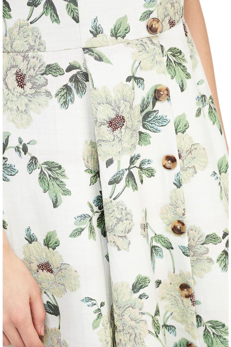 Lilly Button Detail Fit & Flare Dress, Alternate, color, GREEN MULTI