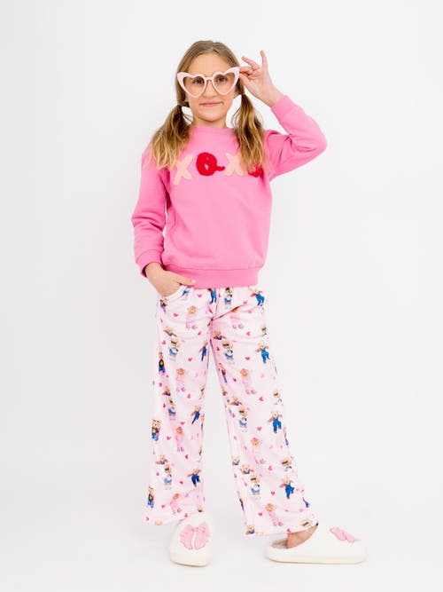 Preppy Goose Plush Teddy Bears Loungewear Pant In Pink