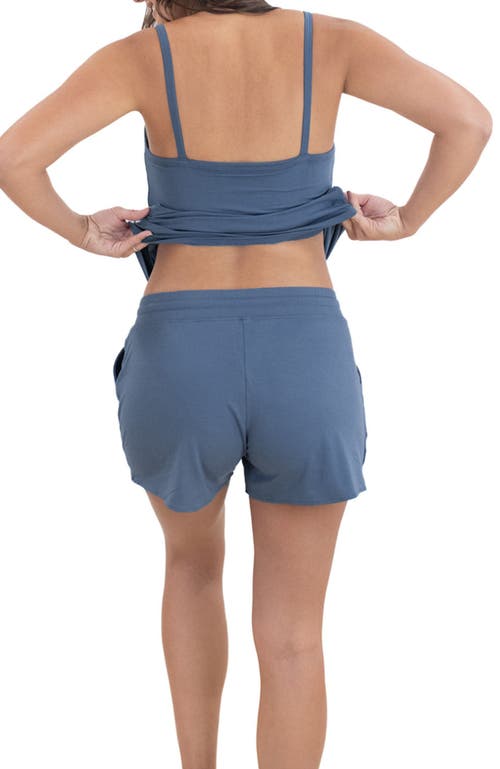 Kindred Bravely Maternity/postpartum Lounge Shorts In Blue