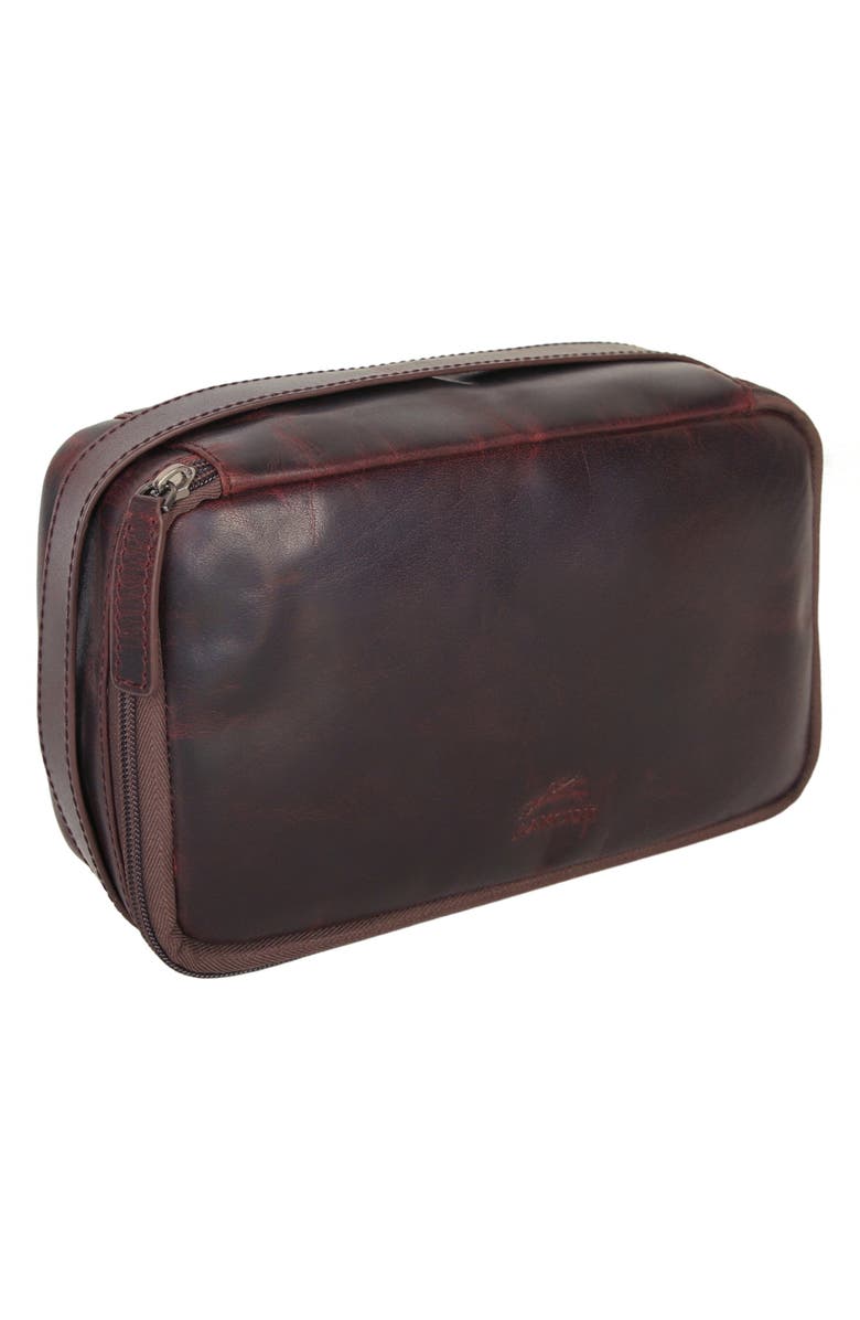 Mancini Buffalo Collection Classic Toiletry Kit, Alternate, color, Brown